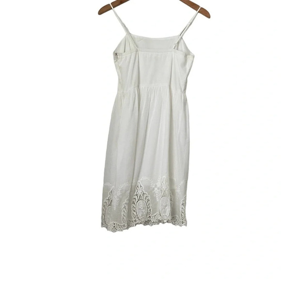 Monteau Los Angeles Summer Dress Small White Lace Sleeveless Short Zip Cotton - Picture 2 of 10